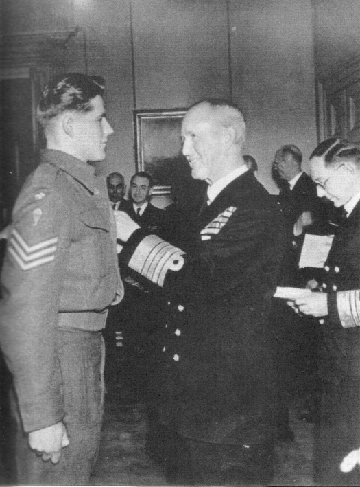 Hugo Munthe-Kass awarded the DSM by First Sea Lord Sir Andrew C